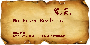 Mendelzon Rozália névjegykártya